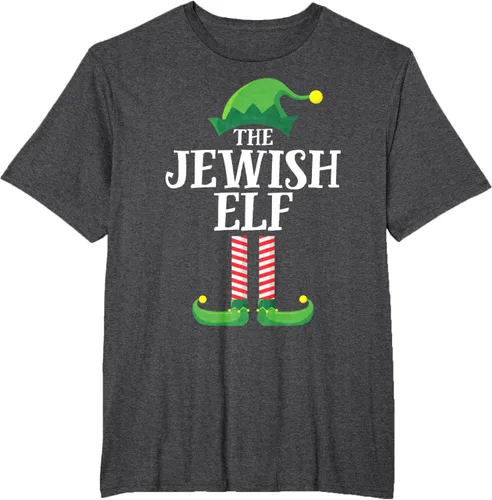 Vista 12 de Playera de pijama para fiesta de Navidad, grupo familiar a juego con elfo judío