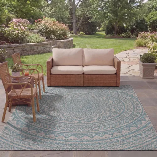 Vista 20 de SAFAVIEH Alfombra lavable al aire libre Courtyard Collection - 2'3" x 5', marfil y verde, no desprende pelusa y fácil limpieza, ideal para patio
