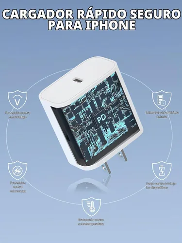 Vista 5 de Cargador Lightning para iPhone 14 y 13, [certificado Apple MFi] Paquete de 2 cargadores rápidos USBC