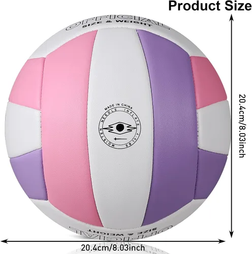Vista 6 de Official Size 5 Volleyball, Soft Indoor Outdoor Volleyball for Game Gym Training Beach Play, 2 Pcs Per Pack with Pump Kit