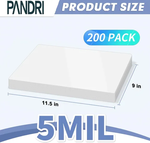 Vista 2 de PANDRI - Paquete de 200 hojas laminadoras térmicas con capacidad para 8.5 x 11 pulgadas, papel laminador transparente de 5 mil de 9 x 11.5 pulgadas