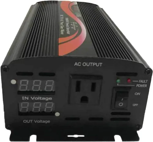 Vista 4 de Inversor de corriente de onda sinusoidal pura de 1000 W, 48 V CC a 110 V, 120 V CA, 60 HZ, con pantalla LED, enchufe de salida de EE. UU.