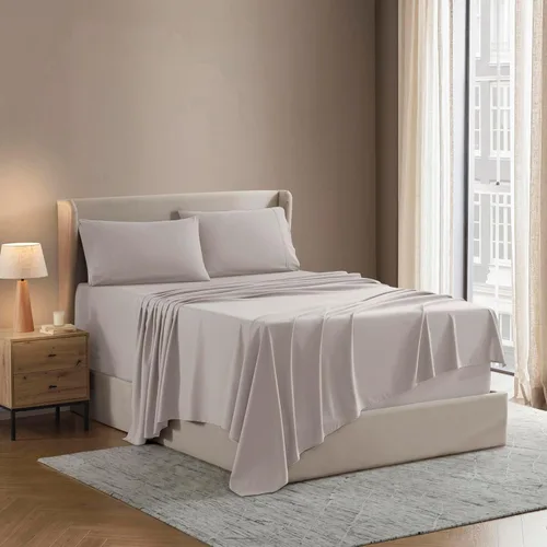 Vista 43 de Nestl - Juego de sábanas tamaño individual, sábanas de cama, color blanco, bolsillo profundo de 3 piezas 01-Blanco