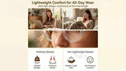 Vista 5 de Eyekepper Paquete de 4 lentes de lectura redondos para mujer, lectores de gran tamaño, +0.50 Wide Women's Magnifying Glass, Womens Stylish Reader