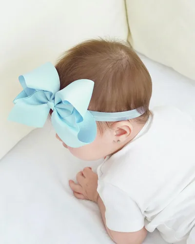 Vista 7 de jollybows 20 lazos para el pelo con cinta de grogrén para bebés y niñas, 6 pulgadas, banda elástica para el cabello, accesorios para el cabello