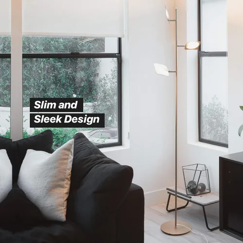 Vista 9 de Brightech Tree - Lámpara de pie con 3 luces regulables de 3 pasos con interruptor táctil regulable - Tecnología LED avanzada con 23 vatios