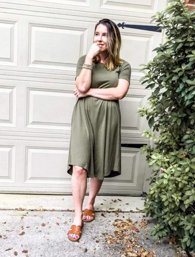 Vista 4 de Locryz Vestido midi de manga corta con bolsillo para mujer, estilo casual, suelto