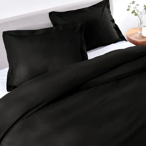Vista 3 de PeachSkinSheets Juego de funda nórdica tamaño Queen/Matrimonial - Negro medianoche