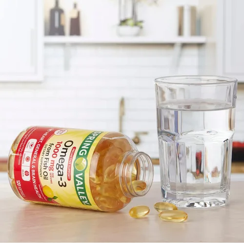 Vista 3 de Omega-3 de aceite de pescado Heart General y Brain Health Suplemento dietético Softgels, 1000 mg, paquete de 120 unidades con 45 diabetes