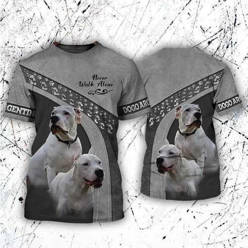 Vista 3 de Camiseta personalizada con estampado 3D de perros, camisetas de manga corta con fotos personalizadas para hombres, mujeres, cumpleaños