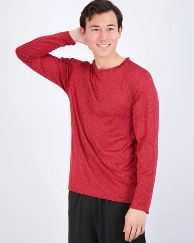 Vista 2 de Paquete de 4unidades camisetas Dry-Fit de manga larga para hombre que absorben la humedad, con protección solar ultravioleta, camiseta deportiva
