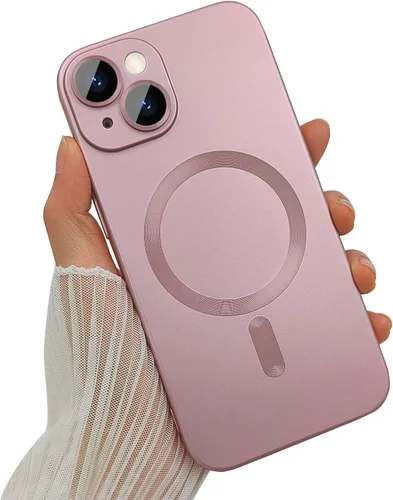 Vista 14 de ankofave Funda Magnética para iPhone 14 Plus para Mujeres, Funda Resistente Mate de Lujo Diseño Suave Metálico con Protector de Lente de Cámara