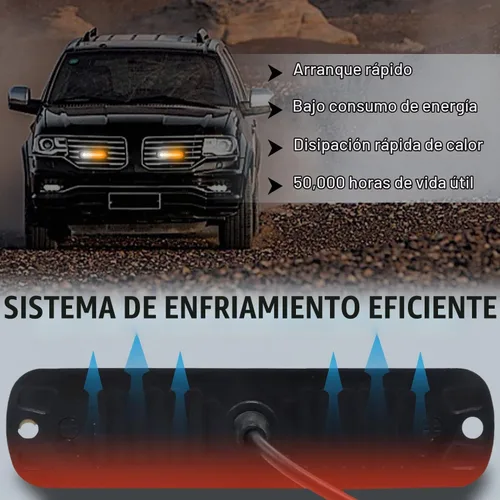 Vista 3 de DIBMS Luces LED de emergencia estroboscópicas, 8X ámbar blanco 6 LED de advertencia intermitente de emergencia luz de precaución construcción luz