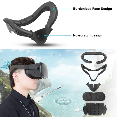 Vista 3 de 5 Pieces Suit Ermorgen VR Accessories Combination for Quest Advanced Set, Protective Headset Cover, Dust Proof Lens Cover, Facial Interface Bracket