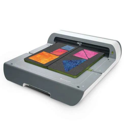 Vista 2 de Accuquilt Go. Big tela Cutter Effortless One-Button Operation, Cuts Up to 6 Layers of 100% Cotton, Includes Flying Geese Die, Cutting Mat, and