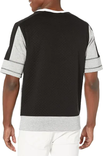 Vista 2 de Karl Lagerfeld Paris Men's Contrast Fabric Mesh Logo Pullover