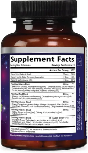 Vista 9 de Suplementos para la menopausia para mujeres, sudores nocturnos y píldoras de alivio de la menopausia, mezcla probiótica de 8 mil millones de UFC por