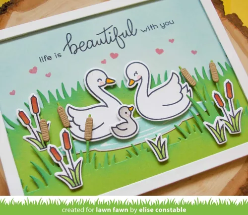 Vista 2 de Lawn Fawn Swan Soiree - Juego de sellos transparentes de 4 x 6 pulgadas y juego de troqueles personalizados a juego (LF2219, LF2220), paquete de 2