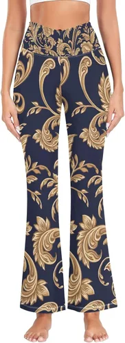 Vista 2 de Gricolor Pansy Flower Woman Leggings, Tummy Control Leggings, Leggings Flared