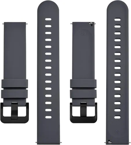Vista 107 de BISONSTRAP Correas de reloj de silicona, correas de reloj delgadas con liberación rápida, 0.787 in, negro con hebilla negra
