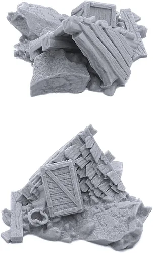 Vista 3 de EnderToys Urban Rubble - DND Terrain - Escenario de 1.260 in para miniaturas de mesa