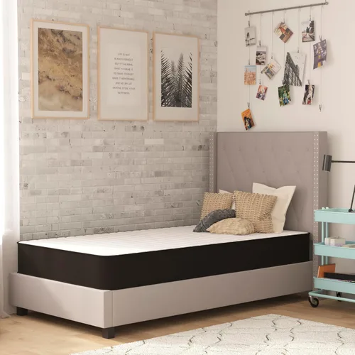 Vista 13 de Flash Furniture Capri Comfort Sleep - Colchón híbrido de resortes interiores y espuma de 6 pulgadas en una caja, colchón híbrido de resortes