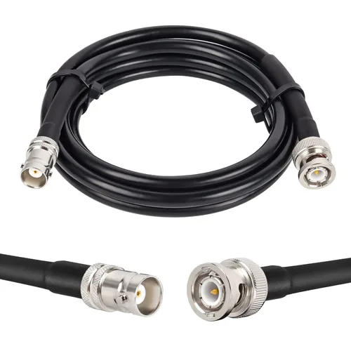Vista 16 de MOOKEERF Cable coaxial BNC macho a BNC hembra de 50 ohmios RG8X coaxial de pérdida ultra baja para antena, radio RF, módem, osciloscopio, espectro