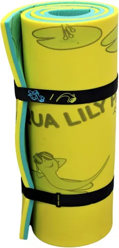 Vista 2 de Aqua Lily Pad Tadpole - Tapete de espuma flotante individual para adultos, 85 x 24 pulgadas, manta de agua, con correas de almohada y bolsa