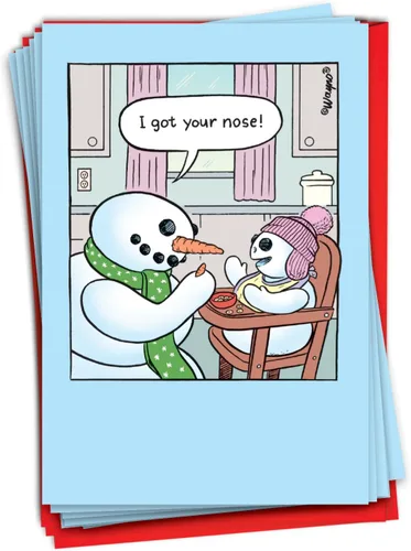 Vista 13 de NobleWorks 12 Divertidas Tarjetas de Felicitación de Navidad en Caja a Granel con Sobres de 5 x 7 Pulgadas (1 Diseño, 12 de Cada Una) Santa's Senior
