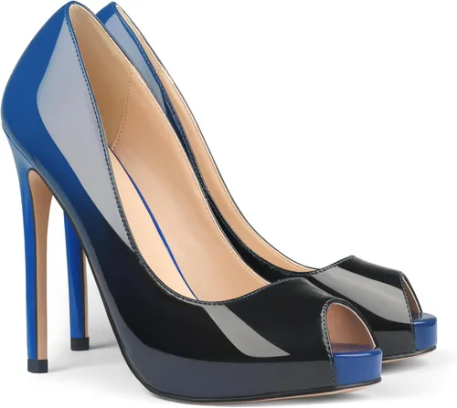 Vista 10 de Eithy - Zapatos de tacón alto y fino para mujer, con plataforma, para fiesta y uso diario Negro