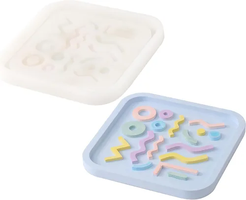 Vista 7 de Bandeja de hormigón Molde de silicona Herramienta decorativa creativa para el hogar para frutas Snack Plate Almacenamiento de joyas Pulsera SH0692