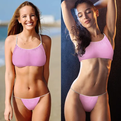 Vista 6 de Yahenda 50 piezas de sujetadores y bragas desechables para spa, ropa interior de bikini para mujer