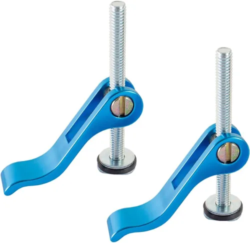 Vista 9 de POWERTEC 4 unidades, abrazadera de leva de 1/4"-20, abrazadera de palanca con pernos en T de 3 pulgadas, abrazadera de riel en T para prensa