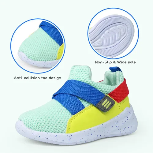 Vista 4 de SKYWHEEL Zapatos deportivos para niños y niñas, sin cordones, anchos, informales, para caminar, correr, para niños pequeños