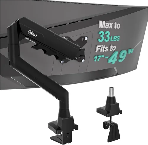 Vista 18 de WALI - Soporte de escritorio para monitor dual para pantallas de 17-32 pulgadas, brazos de monitor dual para 2 monitores, soporta hasta 19.8 lbs