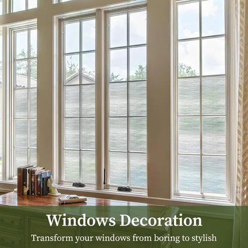 Vista 4 de Película de privacidad de agua transparente, no adhesiva, calcomanía decorativa, película de vidrio translúcido para ventana y puerta, anti-UV, 17.3