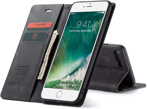 Vista 3 de SINIANL Funda para iPhone 7/8 Plus, Funda de cuero tipo billetera con tarjetero Cierre magnético Kickstand a prueba de golpes Fundas protectoras