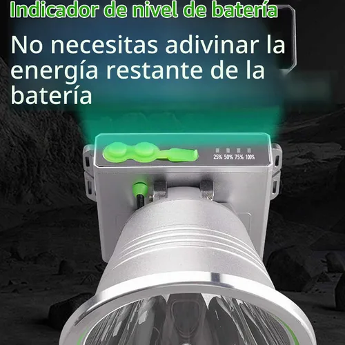 Vista 2 de Faro LED diseño separado faro al aire libre impermeable recargable largo alcance faro adecuado para acampar senderismo caza