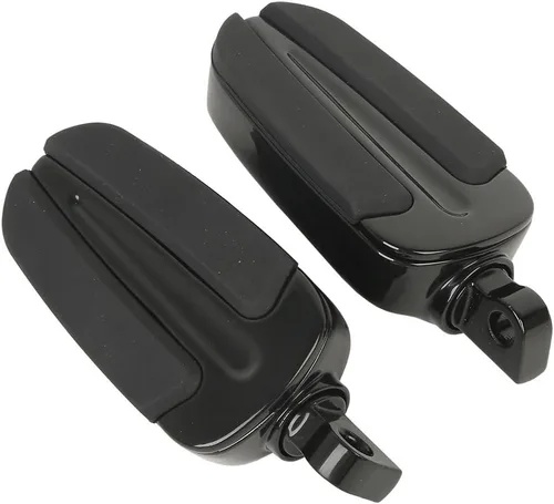 Vista 17 de TCT-MOTORPARTS Estriberas de pie para reposapiés estilo montaje macho de 0.433 in para Harley Touring Road King Glide Negro #01