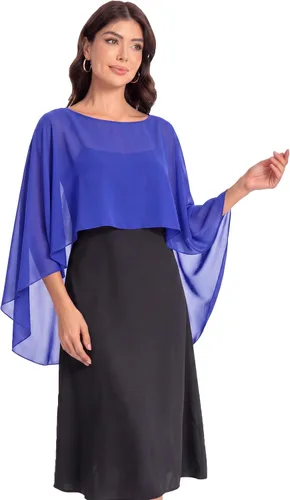 Vista 27 de Baoqiya Women's Shawls and Wraps for Evening Dresses Chiffon Cape verde ( Bean Green )