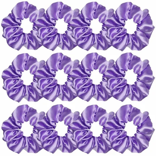 Vista 23 de Sufermoe 12 bandas elásticas para el cabello de seda satinada, color azul surtido de 4.5 pulgadas para mujeres y niñas