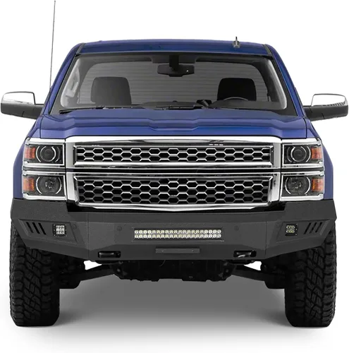 Vista 2 de Hooke Road Silverado - Kit de parachoques delantero y trasero con orificios de montaje para sensor y luces LED para camionetas Chevy Silverado 1500