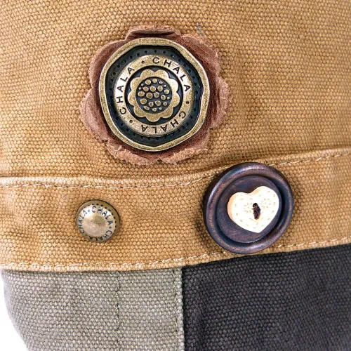Vista 5 de Chala Bolsos de lona Crossbody Messenger Bags con blanco delgado gato monedero Combo (marrón), Marrón