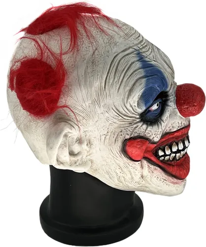 Vista 8 de Máscara de payaso de látex para Halloween, mascarada, baile de graduación, accesorios de disfraz LARP