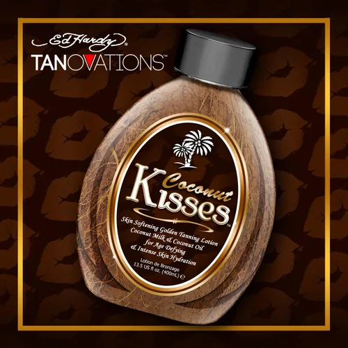 Vista 3 de Ed Hardy Besos de coco Loción de Bronceado de oro, El 13,5 oz