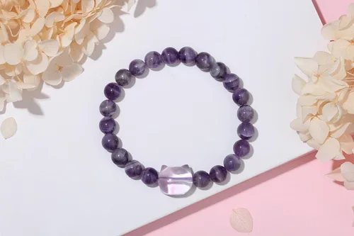Vista 6 de XIANNVXI Pulseras de gato para mujer, pulseras de cuentas de gato para mujeres y hombres, bonita pulsera elástica para amantes de los gatos, pulsera