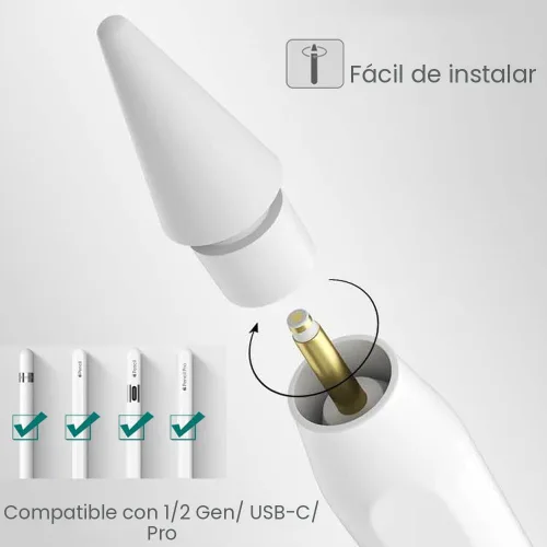 Vista 2 de Puntas de repuesto para Apple Pencil USB-C/punta de 1ª generación/2ª generación (paquete de 12)