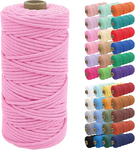 Vista 72 de JeogYong Cuerda de macramé de 0.157 in x 109 yardas, cuerda trenzada de algodón natural, cuerda de macramé para bolsas de ganchillo, colgar