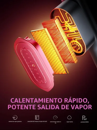 Vista 3 de DRFLASH Plancha y vaporizador 2 en 1 para ropa, calentamiento rápido en 15s, vaporizador portátil de 1200W, tamaño para viajes con gran panel