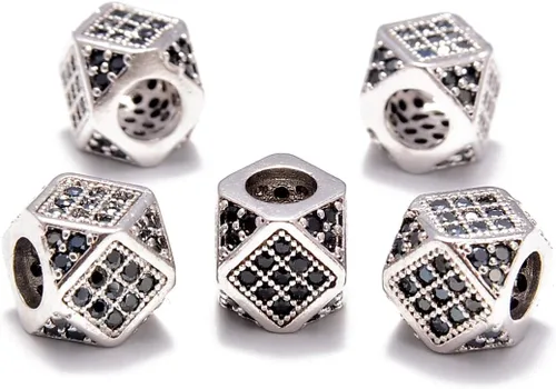 Vista 18 de AD Beads Pulsera de cuentas de zircón con tachuelas de strass